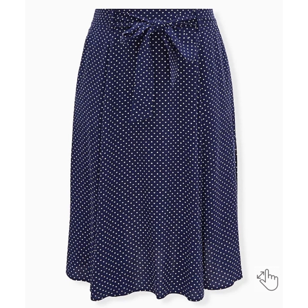 NWT TORRID Midi Challis Skirt - Ditsy Hearts Navy - Picture 5 of 6